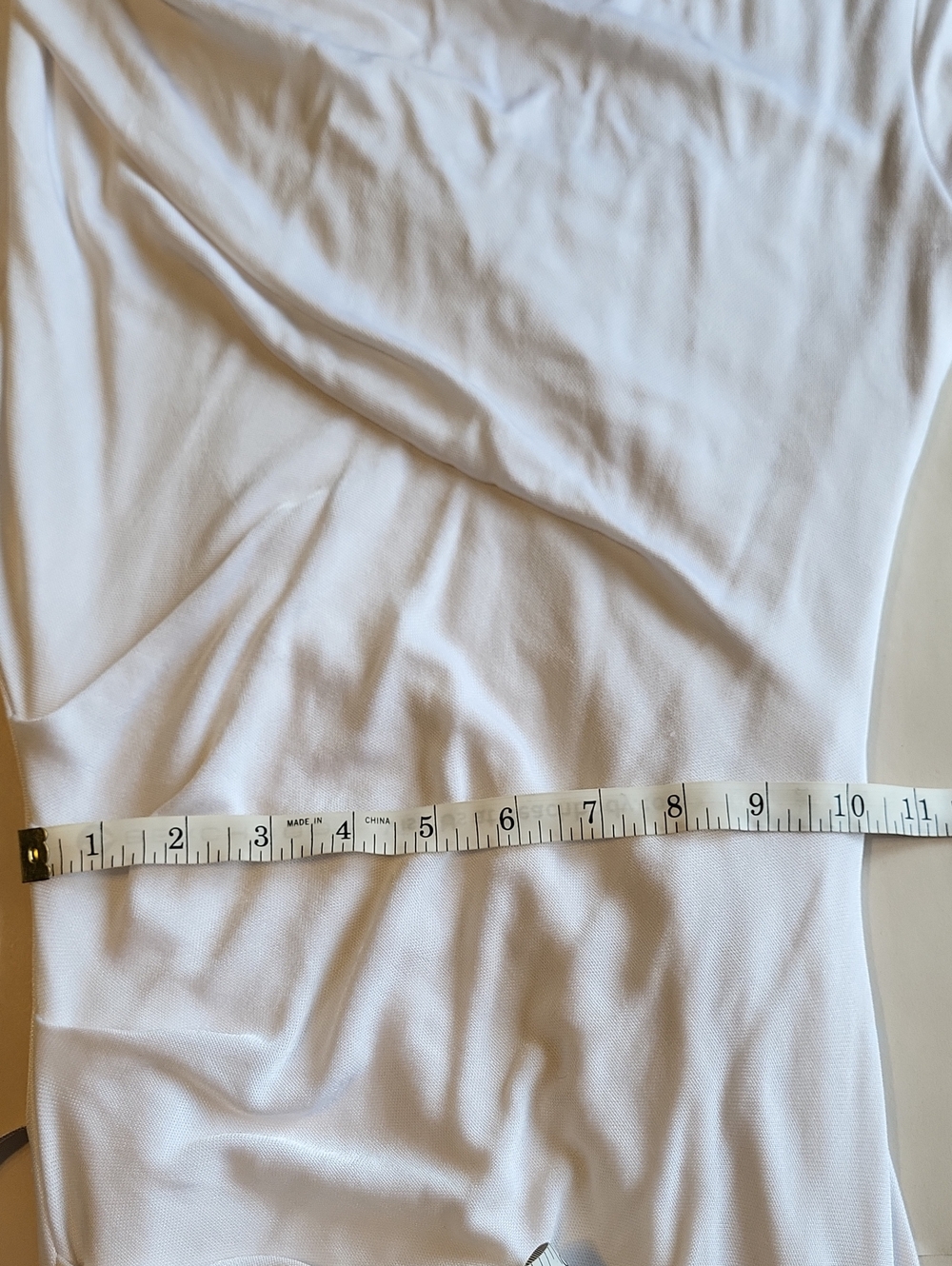 T by Alexander Wang White Draped Side-Ruched Short Sleeve Bodycon Tee Dress - Picture 12 of 12